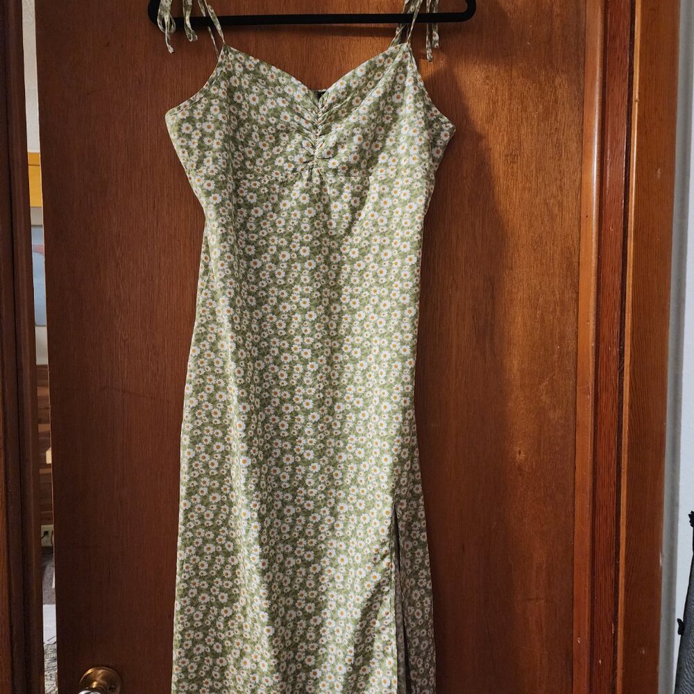 Shein Womens Large Green and yellow springy dress kidcore Y2K